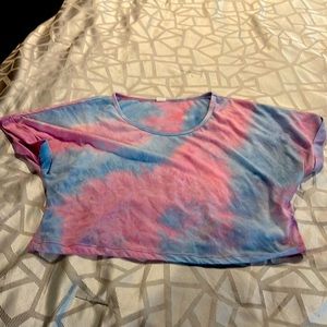 Cotton candy tie dye crop top